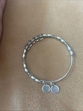 Alex and Ani SilverBeaded Charm Bangle Bracelet